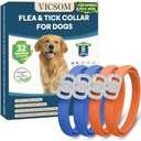 Dog Flea and Tick Collar 4 Pack, Waterproof Adjustable Collar for Dogs and Puppies, 32-Month Prevention, Blue & Orange