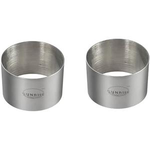 (Pack of 2) Round Food Ring, Stainless Steel (3.5" D x 2"H)