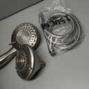 Handheld Showerhead & Rain Shower Combo for Easy Reach, 27.5" Drill-free Stainless Steel Slide Bar, 5of 5-setting Handheld Shower and Showerhead, with 5ft Hose -Brush Nickel