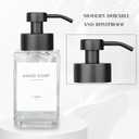 Foaming Soap Dispenser with Stainless Steel Pump, 12oz Refillable Glass Liquid Dish Soap Bottles for Bathroom, Kitchen Sink, Home Decor