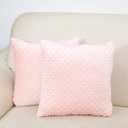 QUENESS 2 Packs Throw Pillow Covers, Neutral Decorative Couch Pillow Cover for Living Room Bed Sofa Rustic Farmhouse Boho Home Decor, Soft Plush Cushion Case Slipcover (Hot Pink, 16"x 16")