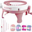 Yohencin SENTRO 48 Needles Knitting Machines with Row Counter, Smart Weaving Loom Knitting Round Loom Knitting Board Rotating Double Knit Loom Machine Kits for Adults and Kids
