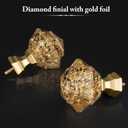 TONIAL Curtain Rod 32 to 58 Inch(2.6 to 4.8 ft), Splicing Adjustable 3/4 Single Rods for Windows 20 to 53 Inch(1.7 to 4.4 ft) Decorative Drapery Rod with Translucent Diamond Finial, Gold