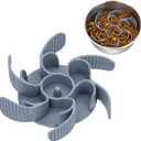 Slow Feeder Dog Bowls Insert [Octopus Suction Cups] Super Firm Slow Eating Dog Bowl [Cuttable] for Large Breed and Medium Size Dog Compatible with Regular and Elevated Dog Bowls (Turbine)