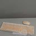 Wireless Keyboard and Mouse, Silent Keyboard Mouse Combo, Full-Sized Colorful Typewriter Keyboard with Round Keycaps, 2.4G Cute Mouse Compatible with PC/Laptop/Computer(Milk Tea)