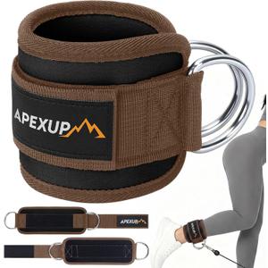 2 x APEXUP Ankle Strap for Cable Machine, Ankle Resistance Bands, Cable Kick Back Ankle Straps for Gym, Glute Workouts, Leg Extensions, Adjustable Straps with Neoprene Padding