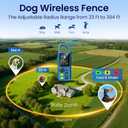 Wireless Dog Fence System, 5-in-1 Electric Fence for Dogs, Protection & Training, Fence Range up to 394 Ft, Training Distance up to 3300 Ft, with Remote