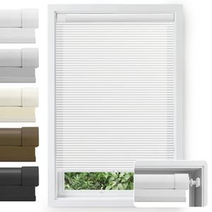 FIEKKRNR Cordless Cellular Shades, No Tools No Drill Light Filtering Honeycomb Shades Pleated Blinds for Windows Double Curved No-Pull Honeycomb Shade Semi-Blackout (White, 28" W x 48" H)