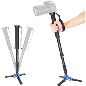 Neewer Extendable Camera Monopod with Detachable and Foldable Stand Base: Aluminium Alloy, Height 52-168 cm for Nikon Sony DSLR; Maximum Load of 5 kg