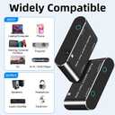 Audio Switch 3.5mm Bi-Direction Switch,Stereo Audio Switcher 2 in 1/1 in 2 Out,A udio Swit ch Headphone Manual Selector Splitter for PC Phone Laptop Headphone(Black)