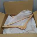 AMKUFO Wide Shoulder Wooden Hangers 8 Pack Coat Hanger with Non Slip Pants Bar, Heavy Duty Suit Hanger Wood Clothes Hangers with Smooth Finish 360 Swivel Hook for Sweater Jackets Shirts Natural