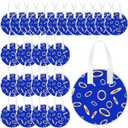 Yoojahow 24 Pack Game Theme Party Favor Bags Bulk with Handles Non Woven Reusable Blue Gold Ring Print Goodie Candy Treat Gift Bags for Kids Birthday Party Supplies Decorations