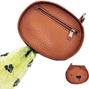 3 x 
Dog Poop Bag Holder, Walking Bag Lightweight PU Leather, 3.94 x 4.72 x 0.98 Inches Waterproof Portable Pouch Pet Accessories for Mountain Climbing Camping Travel