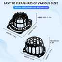 Silicone Hat Washer Cage Hat Cleaner for Baseball Caps, Rust-Proof & Shape-Saving Design,Ball Cap Washer Fit for Adults and Kids Hats Shaper,Flexible and durableCap holder,Black