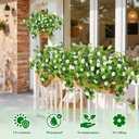 Krissing 3 Pcs Artificial Flowers for Outdoors, UV Resistant Daisy Mums