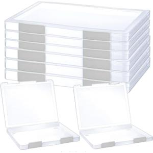 LonlyEagle 6 Pcs Clear A4 File Portable Project Case, Plastic Storage Box for 8.5" x 11" Letter Paper, Scrapbook Paper Storage Boxes Documents Magazines Holder (whie)