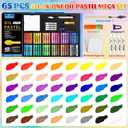 WINSONS 65 PCS Oil Pastel Set, 48 Soft Colors & Extra 4 White Pastels, Complete Art Kit with Holder, Scraper, Sharpener & Pastel Paper Non-Toxic, Smooth Blending for Artists & Beginners