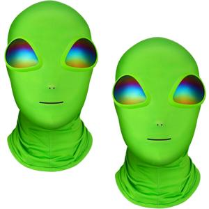 Ramede Alien Mask Adult Halloween Cosplay Set 3D Full Face Mask with Glasses Halloween Party Creepy Face Costume Props