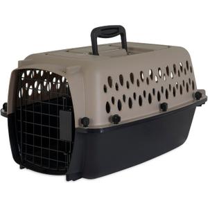 Petmate Vari Dog Kennel Portable Airline-Friendly Carriers & Crates for Small Dogs and Puppies, Durable Plastic, Pet Carrier For Home and Travel, XS Extra Small 19" For Dogs Up To 10 Lbs, Taupe