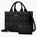 LOVEVOOK Purses and Handbags for Women, Handbags Shoulder Bags Black Purses and PU Leather Top Handles for Lady