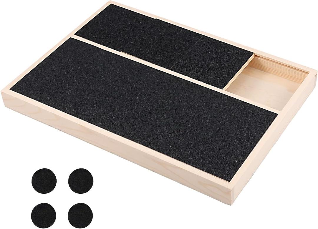 Wooden Dog Nail Scratching Board Portable Puppy Nail File Toy Safe Puppy Claw Scratch Board with Treat Compartment for Dog Cat Claw Care (Style 2)
