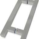 8" Back to Back Ladder Shape Pull Shower Door Handle Compatible with 1/ 4" to 1/ 2" Thickness Glass Door for Frameless Shower Doors, Matte Black with 304 Stainless Steel