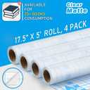Chell 4 Pack Matte Clear Contact Paper Roll for Books, Crafts and Countertops, Self Adhesive Book Cover, 17.5 in x 5 ft