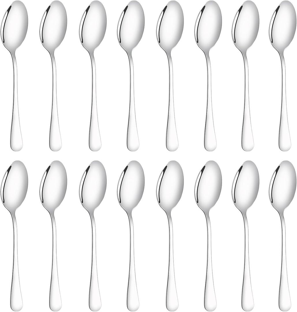 16 Pcs Dinner Spoons Set 7.32" Premium Food Grade Stainless Steel Spoons Mirror Finish & Dishwasher Safe,Use for Home,Restaurant