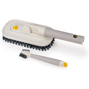 Joseph Joseph CleanTech Household Cleaning 2-Piece Set for Bathroom & Kitchen, Includes: 2-in-1 Tile Scrubber with Grout Brush and 3-in-1 Detail Brush with Nylon Scraper Tip