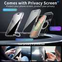 Privacy Case for iPhone 17 Pro Max with 360Stand [Built-in Anti Peeping Screen Protector] [Magnetic Ring ] Full Body Protective Phone 17Pro Cover 6.9", Clear