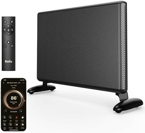 Amazon.com: Ballu Mica Infrared Space Heater Large Room,Panel Heater with Programmable Thermostat,WiFi App Control,Portable Stand or Wall Mount, Energy Efficient Smart Quiet Heater,Work with Alexa,Black : Home & Kitchen
