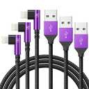 10ft iPhone Charger Cable,3Pack 90 Degree Charging Cable, [Apple MFi Certified] Long Lightning Cable Fast Charging Cord Compatible for iPhone 14/13/12/11/Pro/Max/Mini/X/Plus/8/7/6/Plus/ - Purple