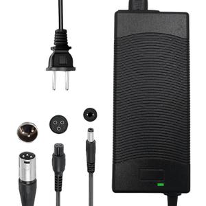 THEPRO 54.6V 2A Charger, Universal Smart Charger for 48V Li-ion Battery, with DC5.5MM Jack Connector, 3-Prong Inline Connector, 3pin XLR Plug