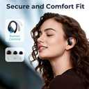 occiam Active Noise Cancelling Earbuds Wireless Bluetooth Headphones 90Hrs Playback Stereo Bass Earphones with Mic Over-Ear Hooks IPX7 Waterproof Headset for Work Sports Running Glossy Black