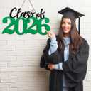 Class of 2026 Decorations Graduation Decorations 2026 Senior Photo Props Green Graduate Wooden Sign for Graduation Party Decorations