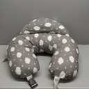 Clowed Printed Cotton Breastfeeding Nursing Pillow with 2 Extra Cover with Adjustable Waist Strap  Soft, Washable, & Supportive for Breastfeeding Moms (Grey)