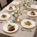 I00000 100 Pcs Ivory Plastic Plates,10inch Cream Dinner Plate, Elegant Disposable Plates Perfect for Birthday, Party,Wedding, Baby & Bridal Shower (100 Guests)