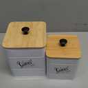 Goaste 2 Sizes Metal Cookie Jars with Lid, 101 & 54 OZ White Candy Cookie Tins, Decorative Food Storage Containers, Vintage Cookie Canister with Wide Opening for Kitchen Counter, Pantry, Gift Giving