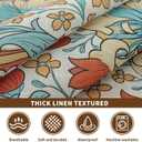Rectangle Waterproof Tablecloth Linen Textured Table Cloth,Stain and Wrinkle Resistant Washable Fabric Table Cover for Dining, Party, Camping and Outdoor, 60 x 84 Inch, Vine Bloom