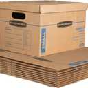 Bankers Box Small Classic Moving Box, 10-Pack, Reinforced Handles, Tape-Free Assembly, 15 x 12 x 10 Inches (7714901)