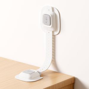 No Drill Furniture Anchor, Anti-tip and Adjustable Strap for Baby Proofing, 3M Adhesive Multi-Purpose for Furniture 4 Pack