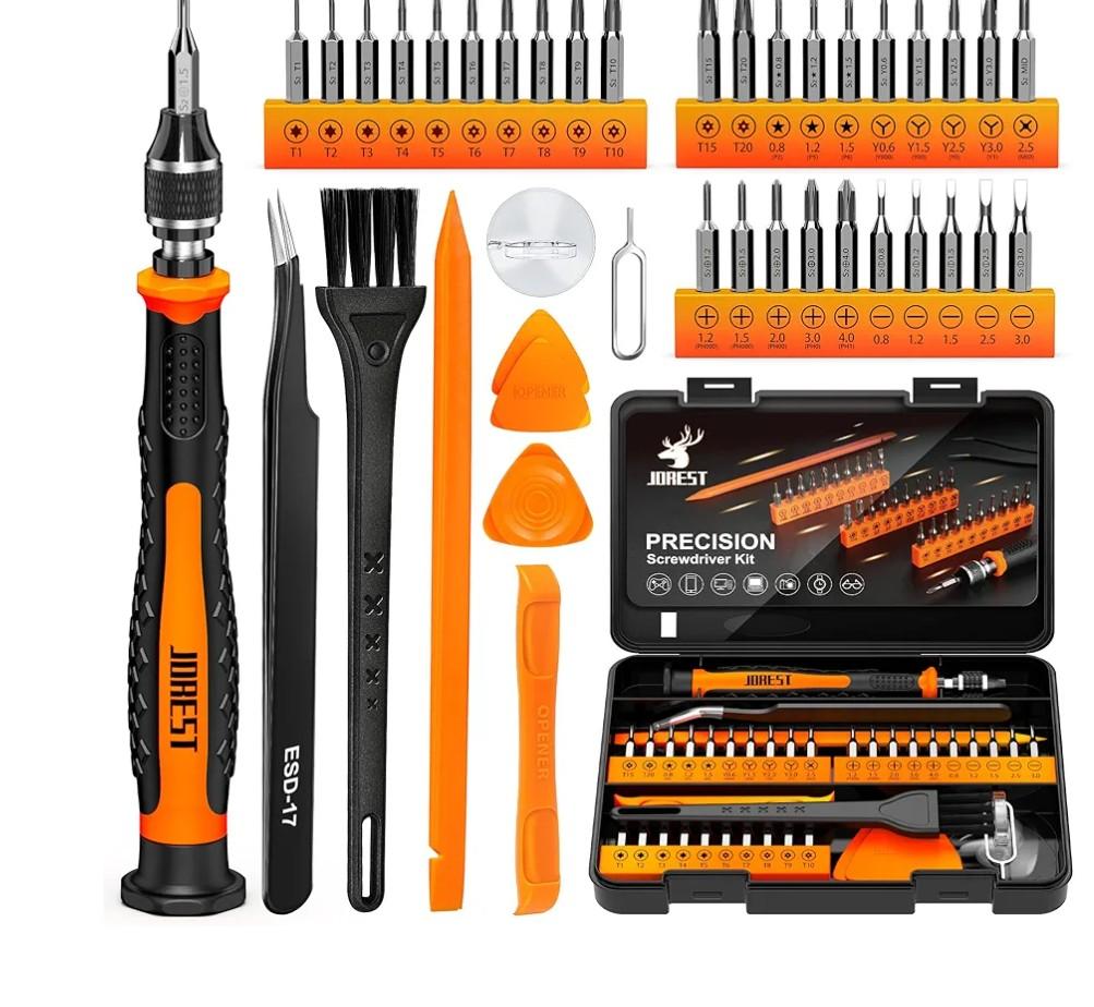 JOREST 40Pcs Small Precision Screwdriver Set (S2 Steel), Magnetic Screwdriver Set with Torx T5 T6 T8, Mini Repair Tool Kit for Macbook, Computer, Laptop, iPhone, PS4 PS5, Xbox, Switch, Glasses, Watch