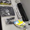 Volleyball Badminton Pickleball 3-in-1 Combo Net Set for Backyards, 5.1-7.4ft Adjustable Height Freestanding Indoor Sports Nets, Portable 17ft Outdoor Net with Carry Bag, Rackets and Balls
