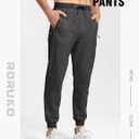 Rdruko Men's Fleece Joggers Pants Winter Warm Sweatpants with Zipper Pockets Athletic Running Gym Workout (Black, M)