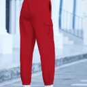 SANGTREE Girls & Womens Drawstring Cargo Jogger Pants,3 Years - Women 3XL (Small, Red)