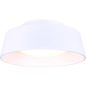 Canarm Adira 14-Inch LED Flush Mount Ceiling Light, White Acrylic Drum, Integrated Dimmable LED, Modern Lighting for Bedroom or Kitchen