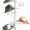 Hat Rack with 15 Circular Hooks Floor Hat Stand,White