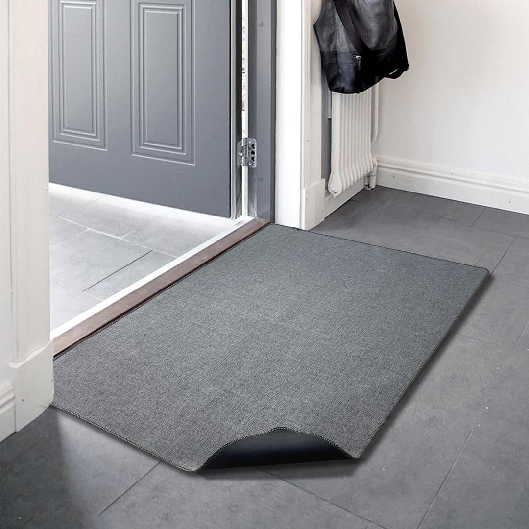 Yancorp 2.46'X4'Ultra Thin Big Bathroom Rugs,Low Profile Bath Mat Non Slip Fit Under Door Absorbent Shower Sink Washable Large Indoor Door Mat Entrance