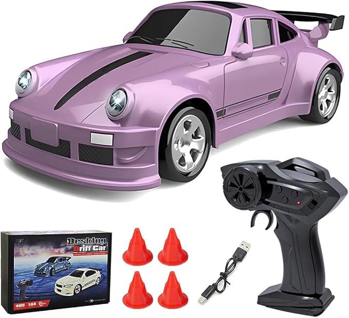 1/64 Scale Drift RC Car,Mini RC Sportscar 2.4Ghz with Gyro Mini Racing Drift Racing Remote Contrl Car Model Toys Hobby Gift for Adults and Kid (Pink) 1/64 Scale Drift RC Car,Mini RC Sportscar 2.4Ghz with Gyro Mini Racing Drift Racing Remote Contrl Car Model Toys Hobby Gift for Adults and Kid (Pink)