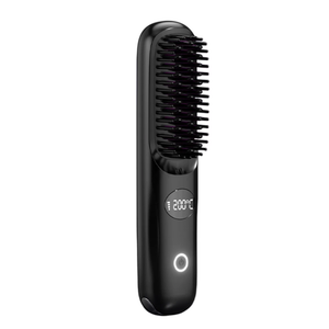 2026 Upgraded Cordless Hair Straightener Brush, Fast Heating Portable Hair Straightener Comb for Women Travel Essentials 3 Adjustable Temperature Blac